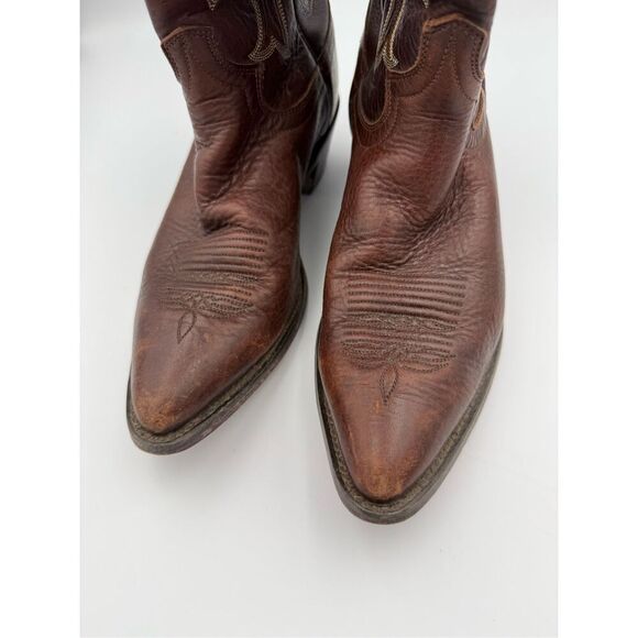 Justin Mens Brown Bay Apache Full Grain Leather Buck Western Cowboy Boots Size 9 main image 6
